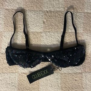 NWT Club Exx Oil Slick Sequin Underwire Bra